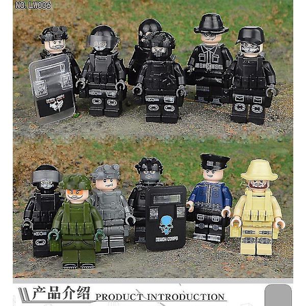 12pcs Special Police Minifigure Building Block Doll Small Particle Assembled Doll Toy