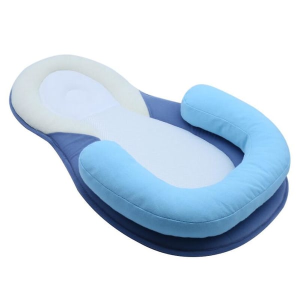 Portable Baby Bed Newborn Lounger Comfortable Safest Infant Baby Sleeping Nest Blue