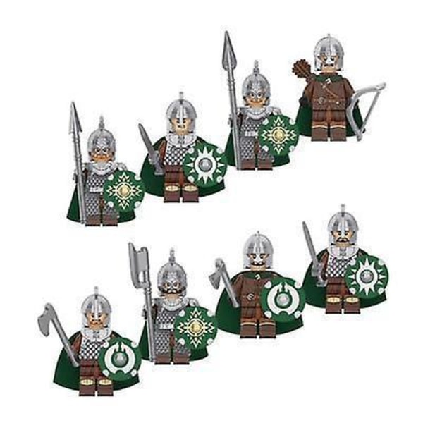 8pcs/set ForLord of the Rings Rohan Knight Building Blocks Soldier Figures Game Thrones