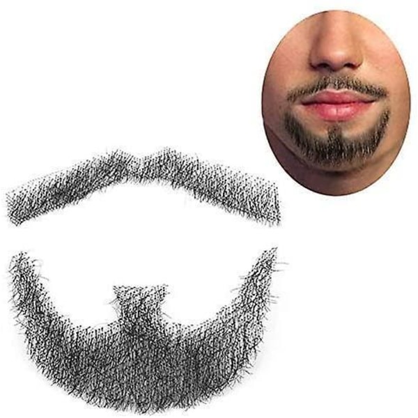 Human Hair Mustache, Handmade Men's Beard For Costume And Halloween Party Style 3