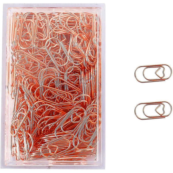 150 Pcs Small Paper Clips, Heart Shaped Paper Clips, Bookmark Clips For Office And School Rose Gold