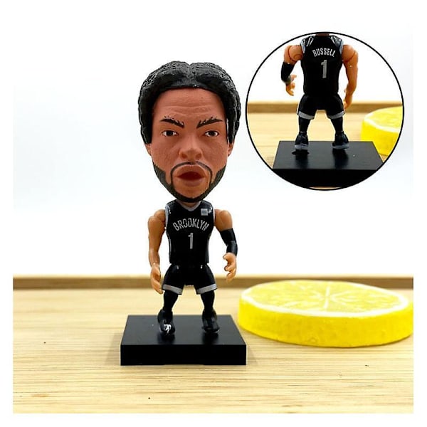 7cm Height Cartoon Style Nba Super Star Action Figures, Doll Toy Assembly, Optional Choice, Diy Russell 1 Black