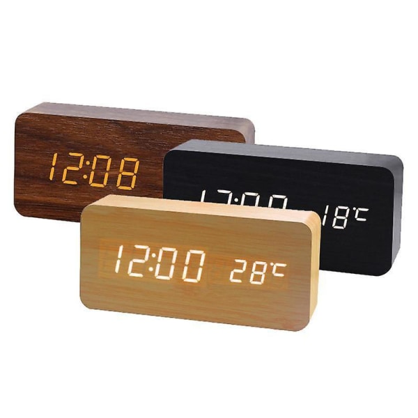 2022 New Simple Square Alarm Clock (display Time, Date And Temperature) In Various Colors