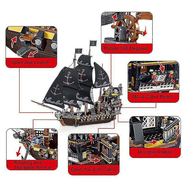 Børnelegetøj Skib Pirat Model Moc Klodser The Eternity Pirates Både Byggeklodser Idéer Serie Båd Klodser Drenge Fødselsdagsgaver ingen Original Æske4