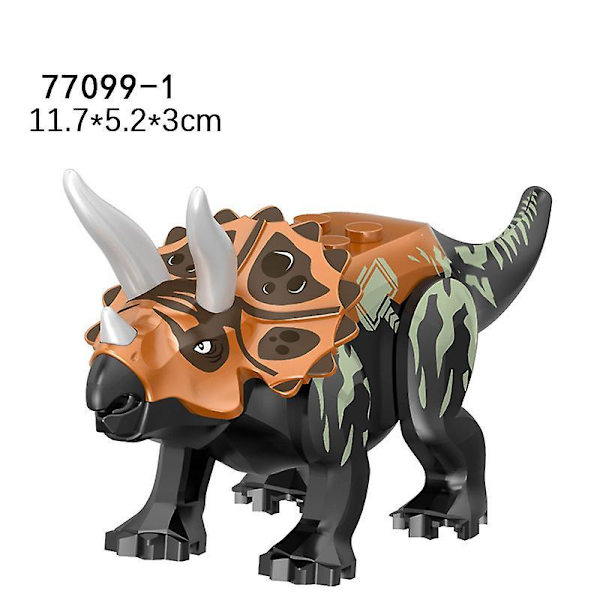 Värikkäät Dinosaurukset 8 kpl Kruunu Lohikäärme Brachiosaurus Spinosaurus Alalaji Lohikäärme Raptor Tyrannosaurus Rex Rakennuspalikkaleluja