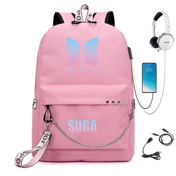 Bts Backpack Cute Usb Charging School Bag Color-26