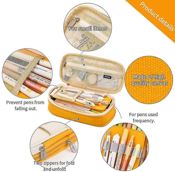 Large-capacity Pencil Case Storage Box Yellow