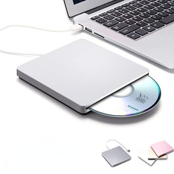 Apple Macbook Pro Air Mac Pc Laptop Usb External Slot In Cd / Dvd Drive Burner silver-1