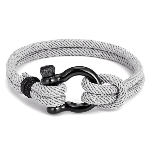 Stainless Man Band Rope Woven Bracelet Fashionable Charm Male Wrist Band Jewelry Gift White