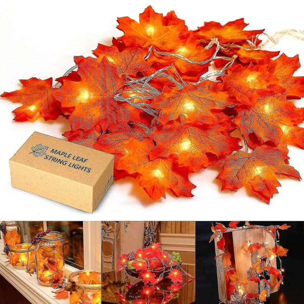 Double Piece Maple Leaf Light Led Holiday Light Maple Leaf String Light Warm White Indoor Led String Light 2m20 Light