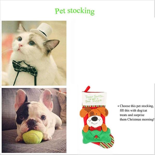 4pcs Unique Cute Cat Dog Shape Christmas Stocking Candy Gift Bag