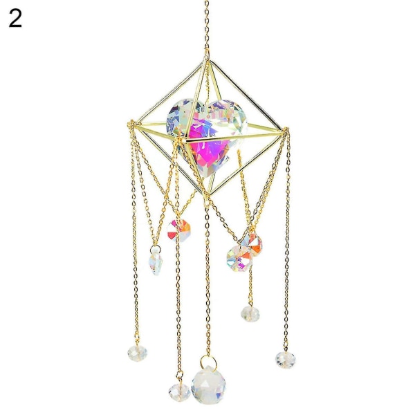 1 Set Hanging Decor Sparkling Reflective Faux Crystal Shinny Bright Sun Moon Hanging Prism Ornament Home Supplies 2