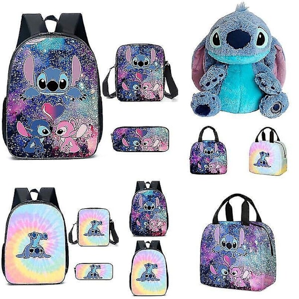 Lilo & Stitch Stitch Backpack School Bag Three-piece Set C