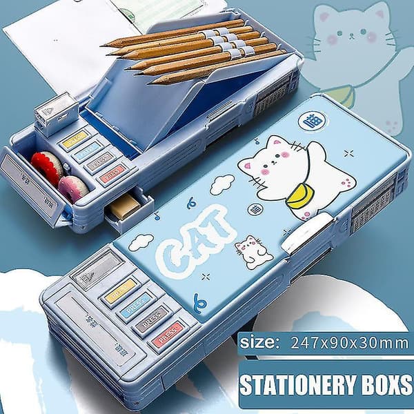 Multifunction Pencil Case Stationery Organizer Box Cute Pattern School Supplies 9