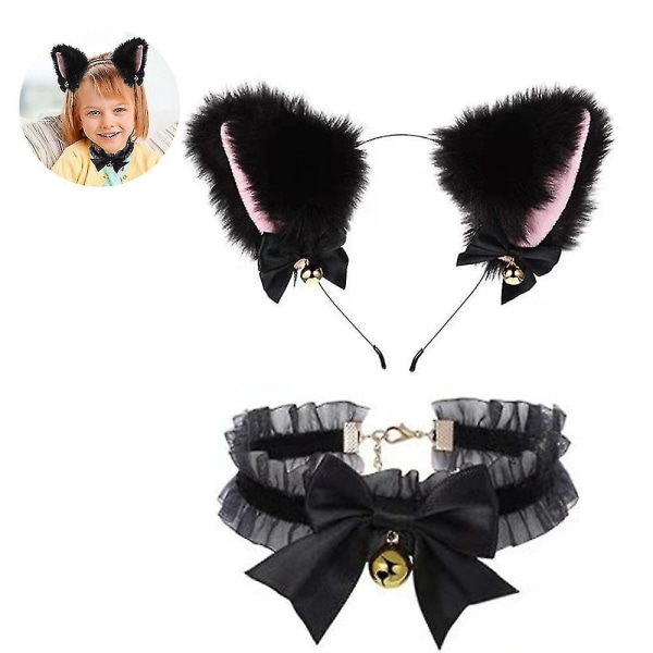 Cat Fox Faux Fur Ears Headband Hair Hoop  Halloween Cosplay Style 1