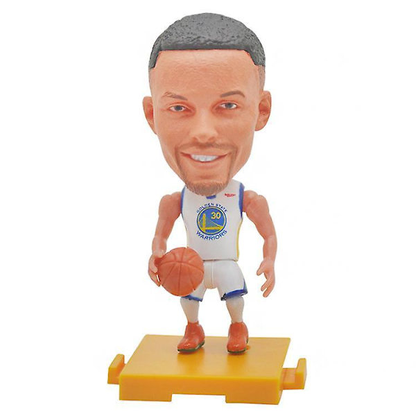 7cm Height Cartoon Style Nba Super Star Action Figures, Doll Toy Assembly, Optional Choice, Diy Curry 30 White