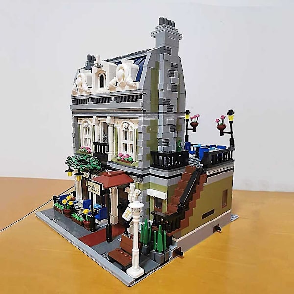 In Stock 2418pcs City Street View Model Set Creator Parisian Restaurant Apartment Building Blocks Bricks Compatible 10243 Giftpaper Instructionno Orig
