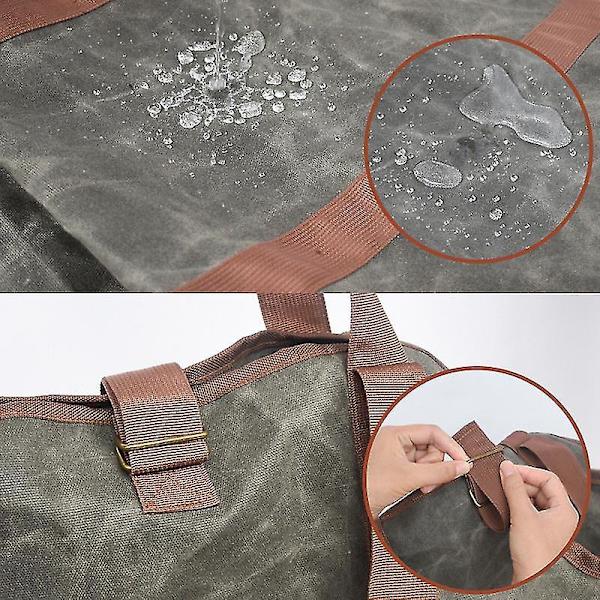 Waxed Canvas Log Carrier Tote Bag, Extra Large Durable Firewood