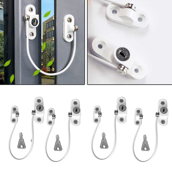 4 Pcs Baby Safety Locks Stainless Child Window Restrictor Infant Security Lock Safety Kids