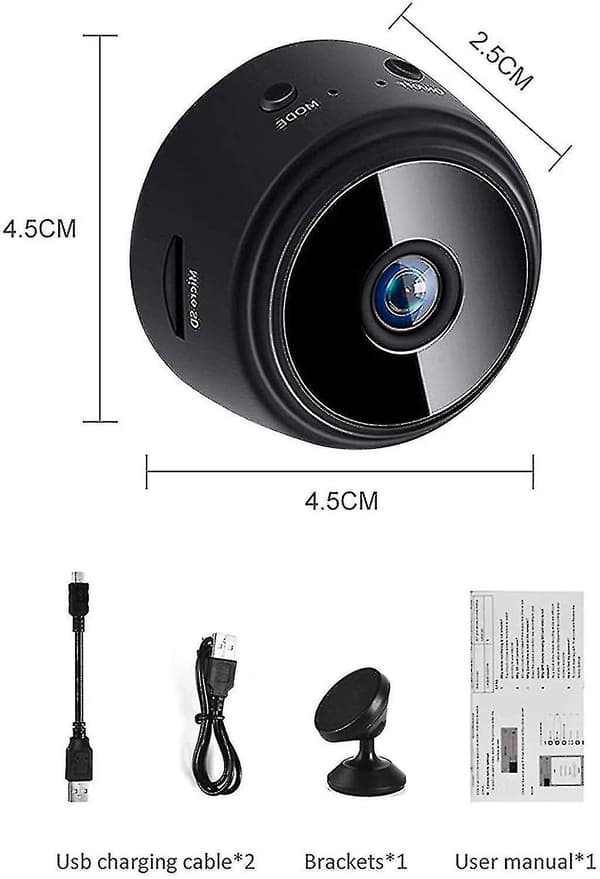 Mini 1080p Wifi Camera, Surveillance Camera, Portable Wireless Magnet Nanny Camera
