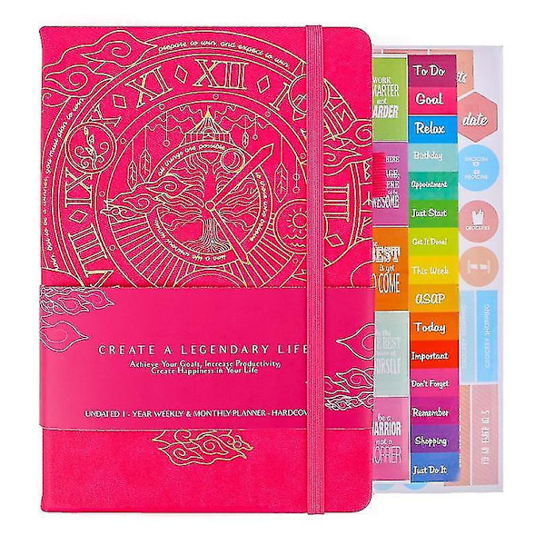 Colorful Weekly & Monthly Goal Setting Planner, Notepad rosered
