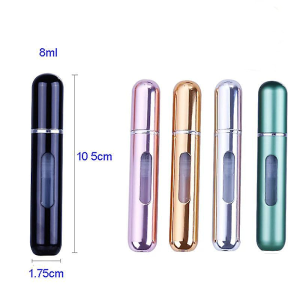 8ml Portable Mini Refillable Perfume Bottle With Spray 8ml matte silver
