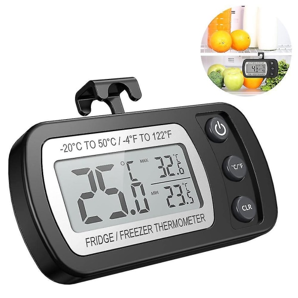 Waterproof Refrigerator Thermometer, Digital Freezer Room Thermometer