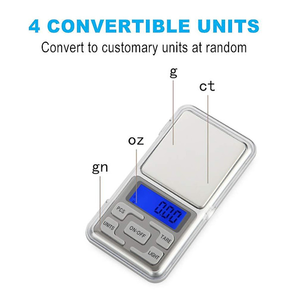 Digital Pocket Scale 500g 0.01g Multifunctional Mini Food Scale, Jewelry Scale, Tare Function, For Kitchen, Cafe