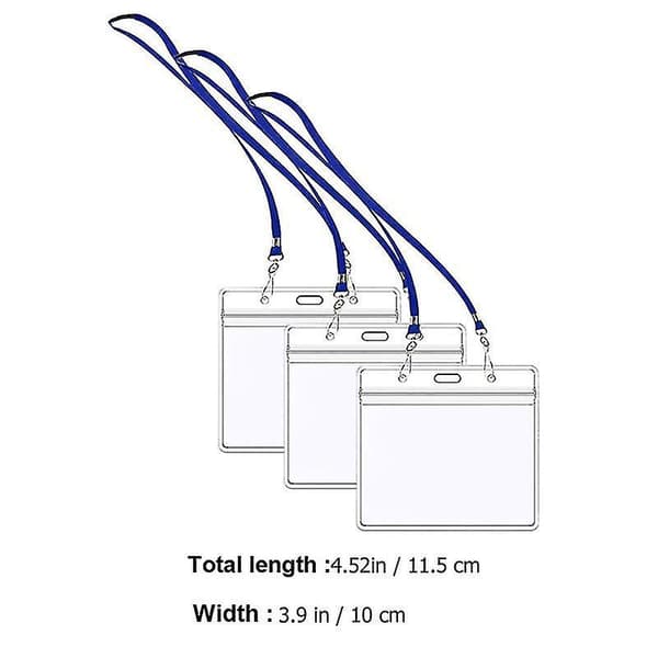 3pcs Transparent Cards Protective Covers Cards Holders With Hanging Lanyard