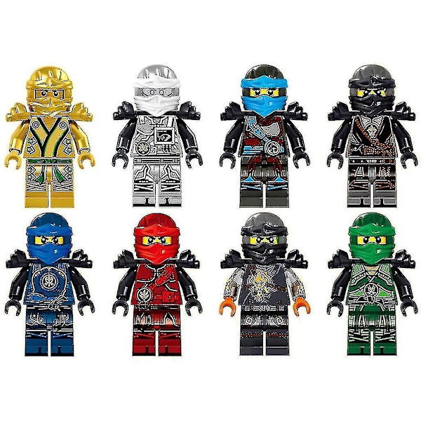 Ninja Building Blocks Motorcycle Doll Model Toy 8pcs/set