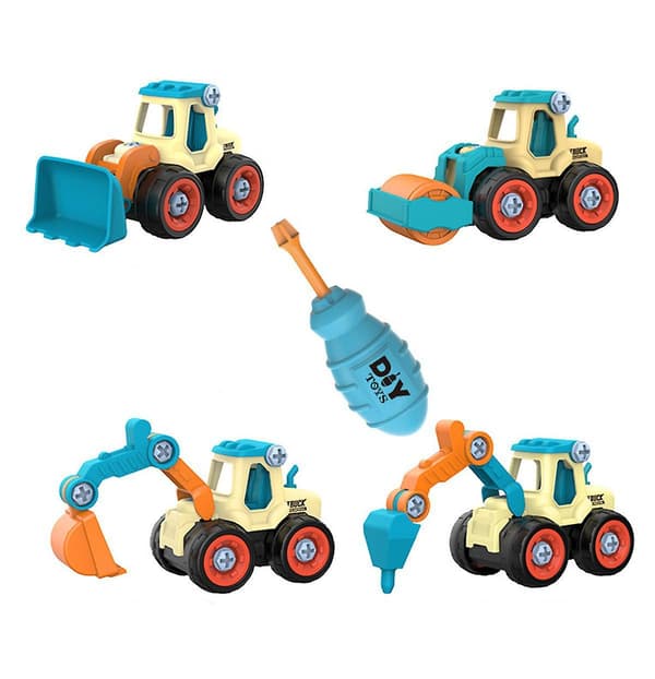 Nut Disassembly, Loading And Unloading, Construction Truck, Excavator, Bulldozer,educational Toy Car Model