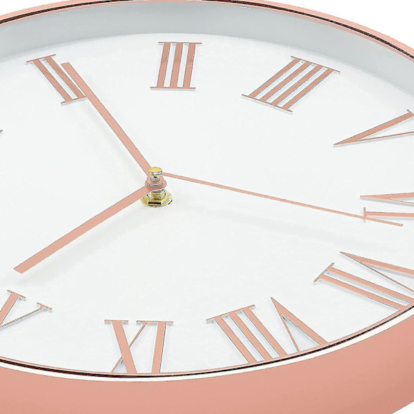 Wall Clock 12-inch Silent Non-ticking Wall Clock pink