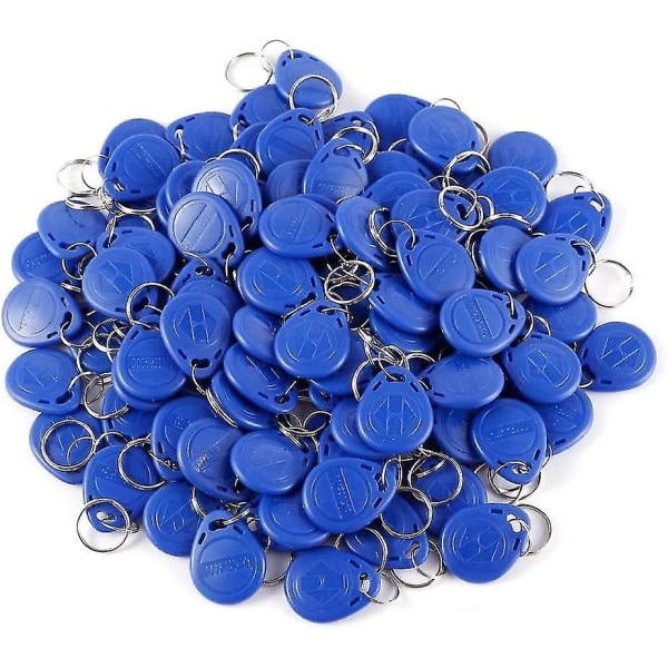 100pcs 125khz Keychains Proximity Tag Blue Key Fobs For Door Entry Access Control System  Gift