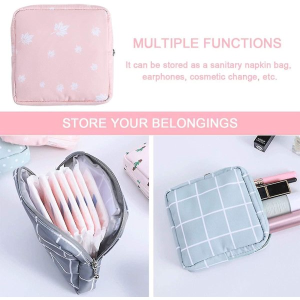 Sanitary Napkin Storage Bag,2pcs Menstrual   Pouch,cotton Cloth Portable Sanitary Napkin Pads Storage Bags Feminine Me