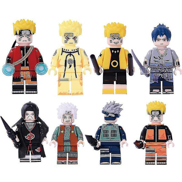 Naruto Uzumaki Assembled Minifigure Children's Building Block Toys 8pcs