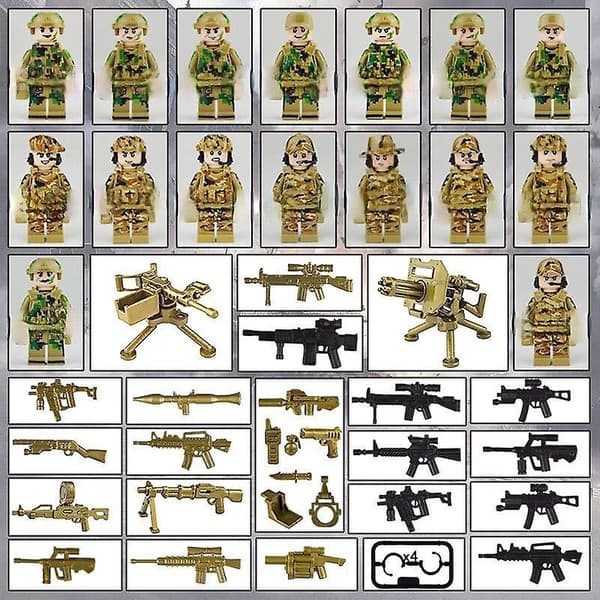 Military Special Forces Soldiers Bricks Figures Guns Brick A-3