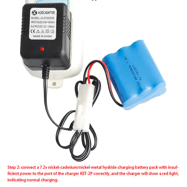 Oplader til 7.2V Ni-Cd Ni-MH SC Batteri Input AC 110V-240V Output til RC Legetøj