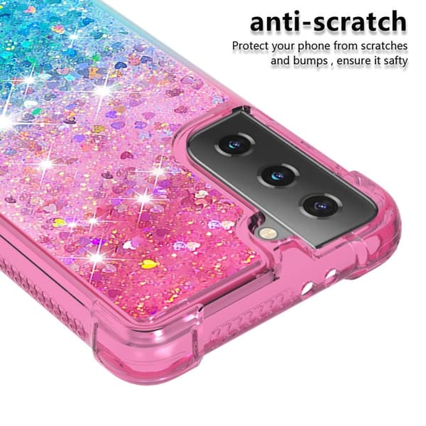 Samsung Galaxy S21 - Støtsikkert kvikksanddeksel - Rosa/Blå Blå Blå