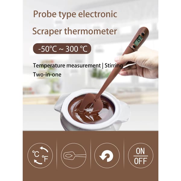 Digitalt Mattermometer Spatel for Matlaging og Baking Brun Brun Brown