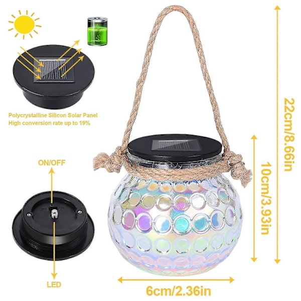 Solarlampor utomhus, 2 LED-lampor utomhus, solarlampor utomhus