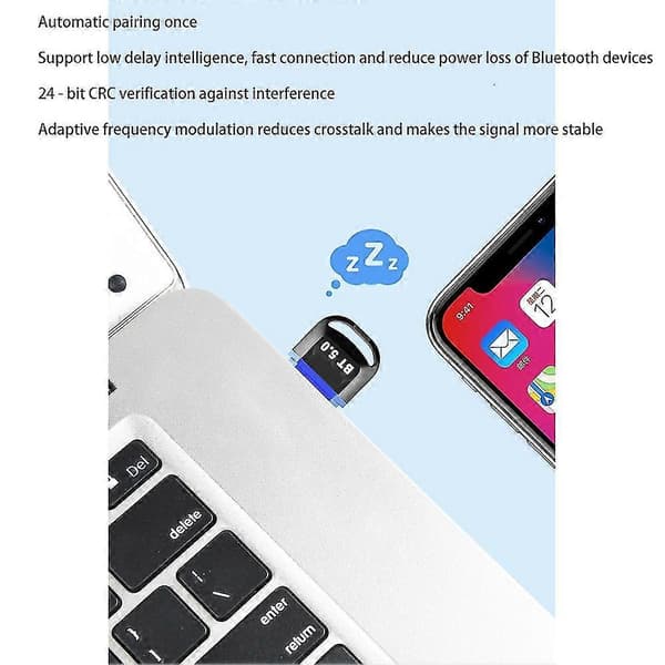 USB Bluetooth 5.0 Adapter Mottaker 5.0 Bluetooth Dongle Adapter for PC Laptop BT Sender