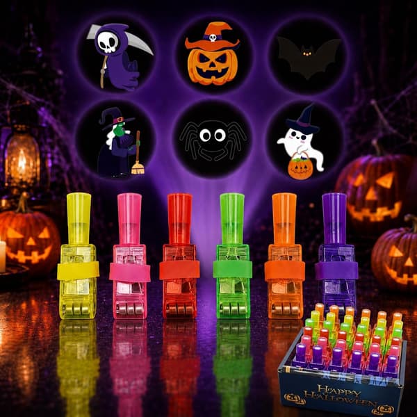 Halloween-fingerprojektorlamper – Miniprojektor, 36 stk. selvlysende (36 stk. - A)
