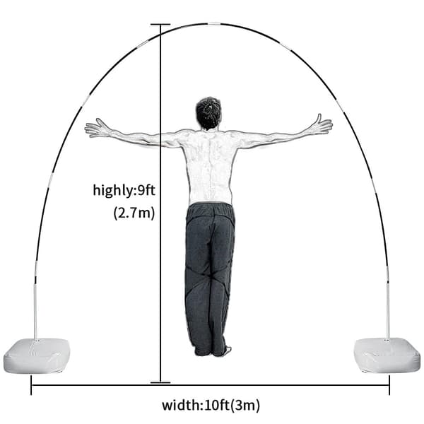 XJ-Ballongbågekit - Justerbart 3 meter högt ballongställ, vit