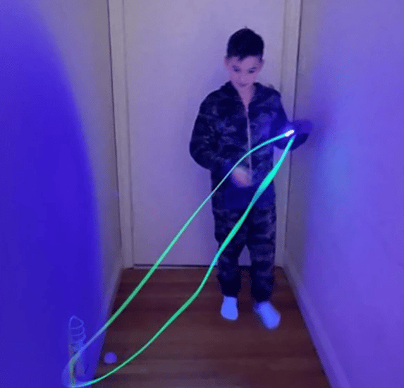 Uusi Luminous Loop Lasso, Repskytt Propeller, Loop Lasso Rope Shooter Green