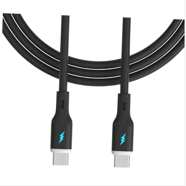 66W USB-C til USB-C Hurtigopladningskabel - Silikone, 100cm - Til Hurtig Opladning og Dataoverførsel Sort Sort Black