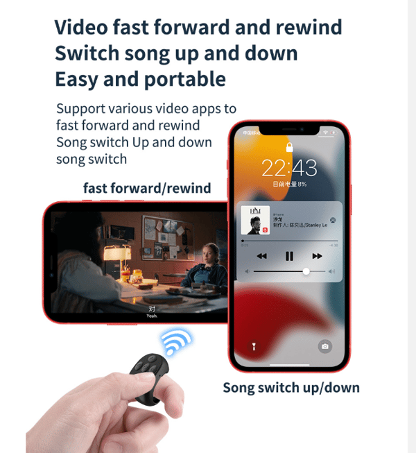 Trådlös Bluetooth Mobil Sidkontroll Douyin Fjärrkontroll Vit white