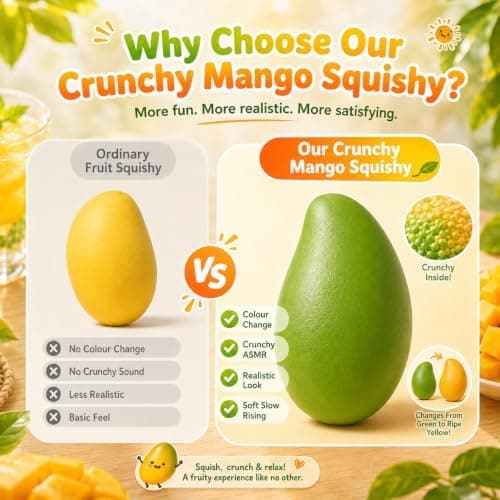 Krämig Mango Squishy ASMR Pärlfylld, Långsamt Stigande Klämmango Mango Mango