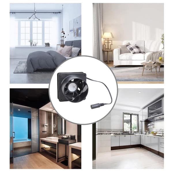 12V Ventilasjonsvifte 80mm Inline Vifte Justerbar Hastighet For Luftkvalitetskontroll