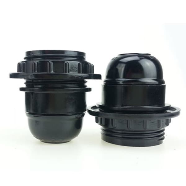 4 stk. E27 lampeholder Praktisk fatning (sort)