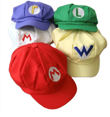 Luigi Bros bokstavtrykt hatt, rollespillhatt, åttekanthatt red